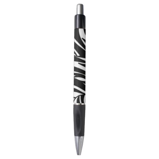 Stylo à rayures Zebra - Blanc noir (Devant (Vertical))