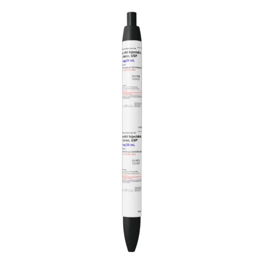 Stylo à visser noir CRNA pour anesthésie Propofos, (devant Vertical)