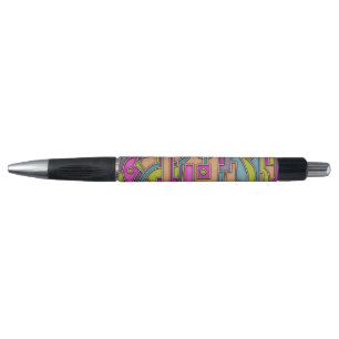 Stylo Abstrait Géométrique Mod des années 60 Coloré