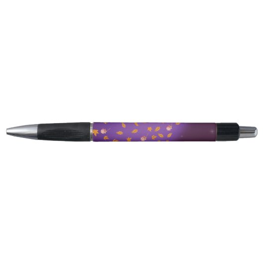 Stylo Abstrait lune feuilles d'automne roses (Devant)