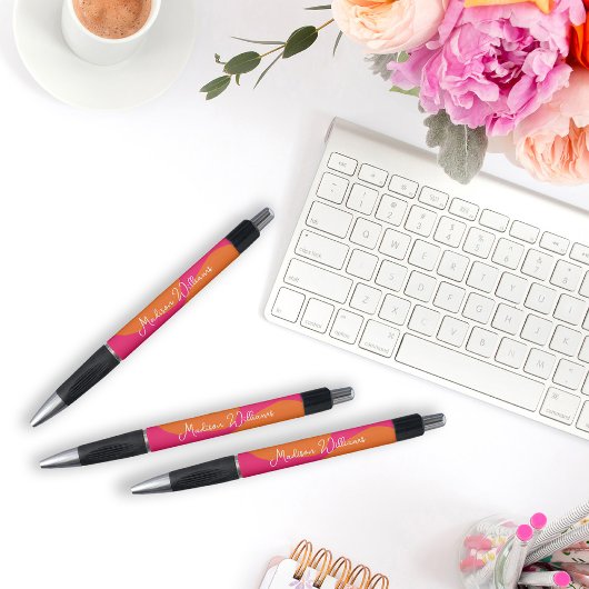 Stylo Abstrait rose et orange brillant et gras