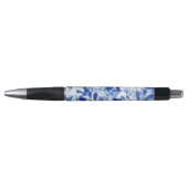 Stylo Abstraits Feuilles bleu et blanc (Devant)