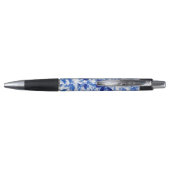 Stylo Abstraits Feuilles bleu et blanc (Dos)