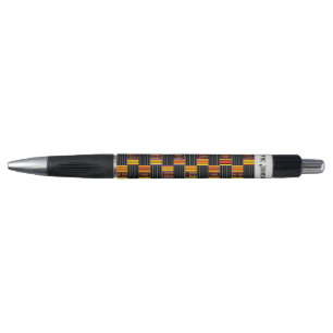 Stylo Afrocentrique Colorful Black Pinstripe Kente Nom