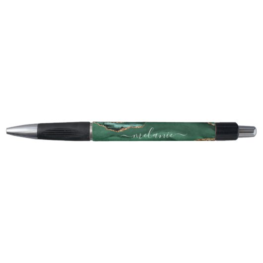 Stylo Agate Green Gold Parties scintillant Emerald Nom p (Devant)