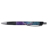 Stylo Agate Monogramme Veines Or Bleu Violet Aqua (Bas)