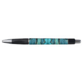 Stylo Agate Turquoise Blue Gold Parties scintillant Marb (Devant)