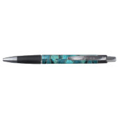 Stylo Agate Turquoise Blue Gold Parties scintillant Marb (Dos)