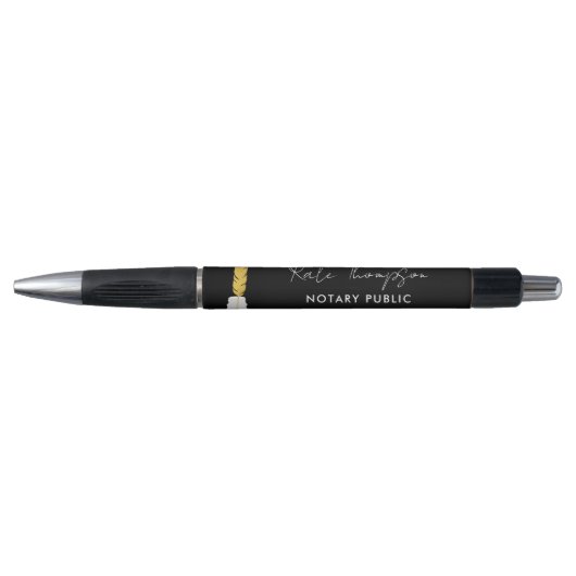 Stylo Agent de signature notaire Plume Quill Black Gold (Devant)