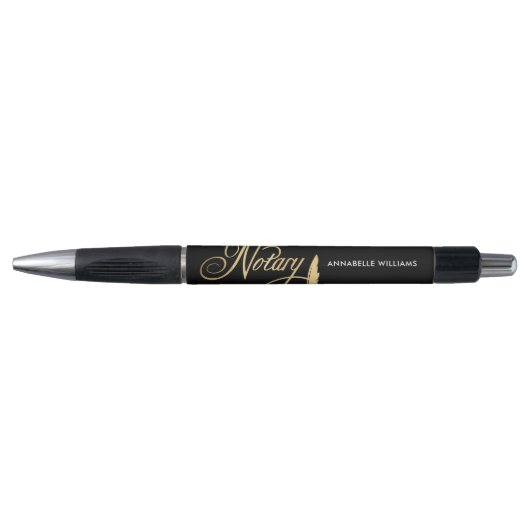 Stylo Agent de signature publique notaire Gold & Black (Devant)