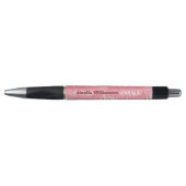 Stylo Ajouter un nom, rayures zèbre rose (Devant)