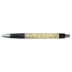 Stylo Alphonse Mucha Pivoines Motif Floral Art Nouveau