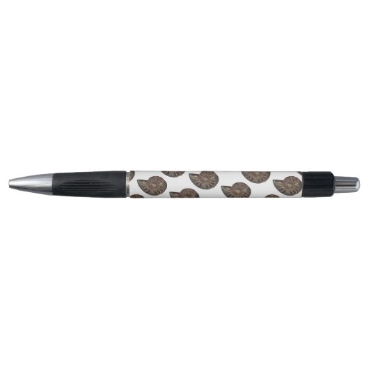 Stylo Ammonite Fossil Nature Photo Brown sur Blanc (Devant)