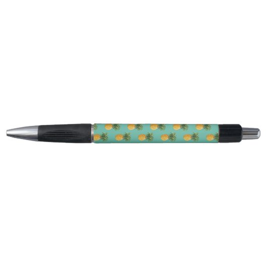 Stylo Ananas tropicaux sur Teal (Devant)