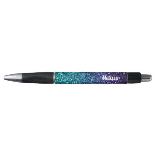 Stylo Aqua blue Ombre parties scintillant scintillants P