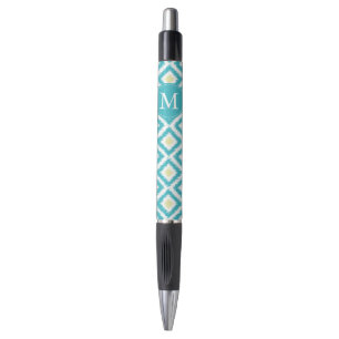 Stylo Aqua décoré d'un monogramme et motif jaune d'Ikat