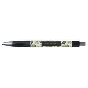 Stylo Aquarelle Avocado Botanique Motif Nom personnalisé