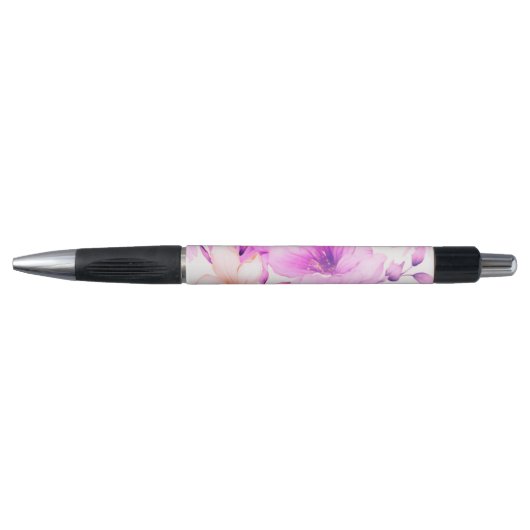 Stylo Aquarelle délicate Fleurs roses (Devant)