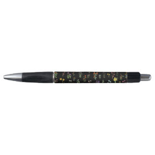 Stylo Aquarelle fleur sauvage Floral botanique noir