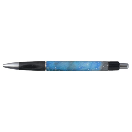 Stylo Aquarelle noire bleue Abstraite (Devant)
