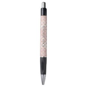 Stylo Aquarelle rose pâle Coeurs d'or