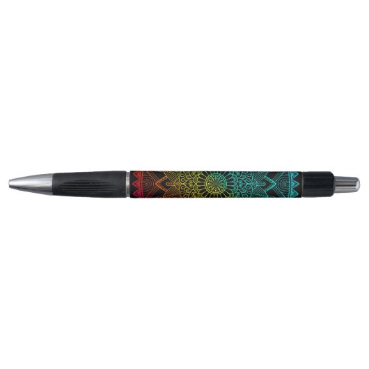 Stylo Arc-en-ciel Psychedélique Noir (Devant)