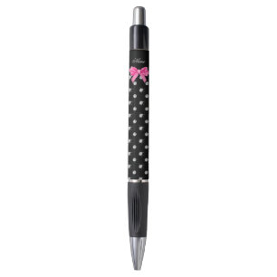 Stylo Arc nommé personnalisé de rose de diamants noirs