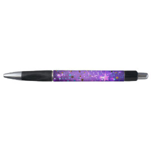 Stylo Arrière - plan de feuille violet avec étoiles