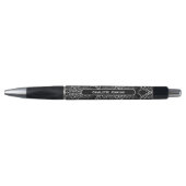 Stylo Art Déco Antracite Noir Blanc Peacock Motif (Devant)