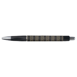 Stylo Art déco, noir, or, élégant, chic, monogramme p