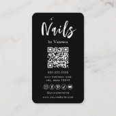 Stylo Artiste de ongles Salon Qr Code Carte de vis (Dos)