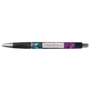 Stylo Artsy Abstrait moderne noir pourpre teint teinture