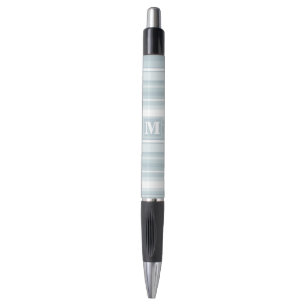 Stylo Bandes bleu glace monogramme