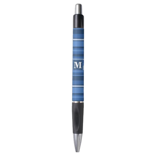 Stylo Bandes bleu monogramme (Devant (Vertical))