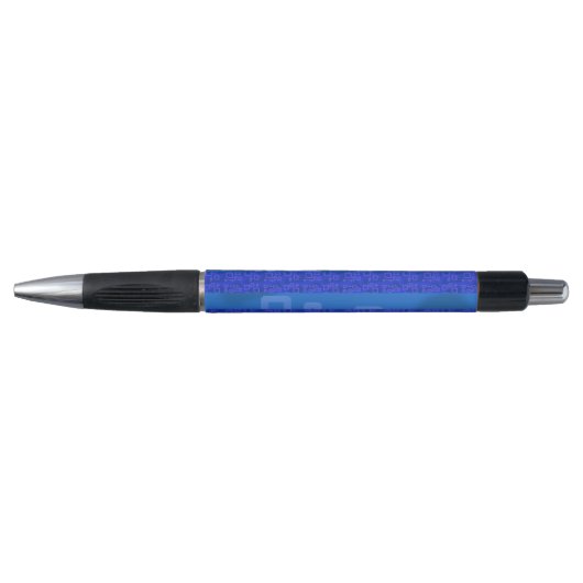 Stylo Bandes géométriques bleues cool (Devant)