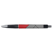 Stylo Bandes noires et blanches avec triangle rouge (Devant)