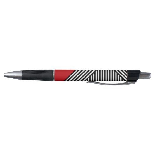 Stylo Bandes noires et blanches avec triangle rouge (Bas)