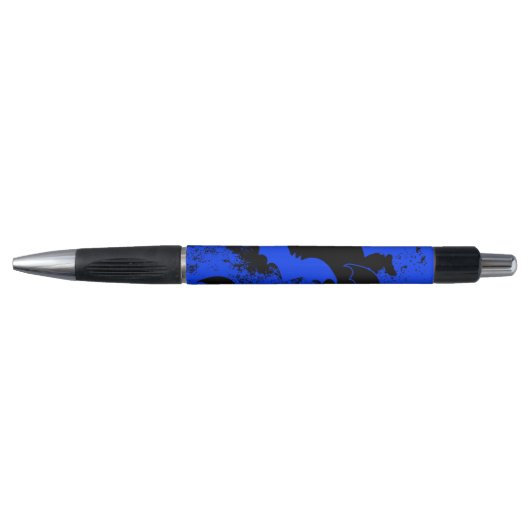 Stylo Bateaux noirs en vol bleu (Devant)