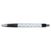 Stylo Bébé bleu croix coutures sur blanc (Devant)