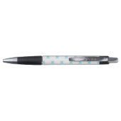 Stylo Bébé bleu croix coutures sur blanc (Dos)