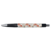 Stylo Belle Pêche féminine Bleu et Blanc Floral (Devant)