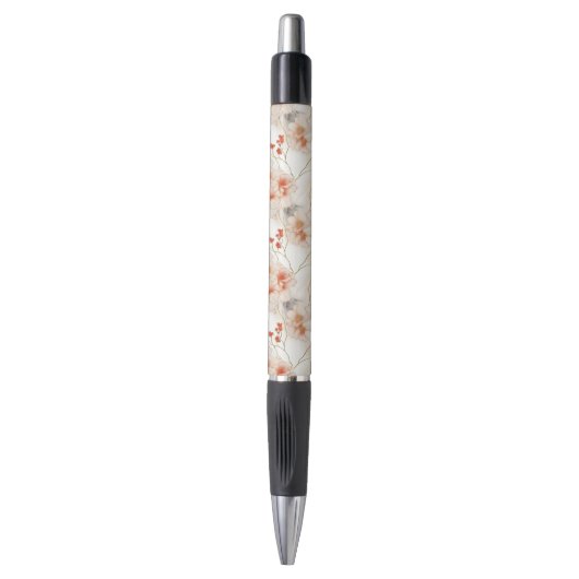 Stylo Belle Pêche Feminine Rouge Blanc Floral (Devant (Vertical))