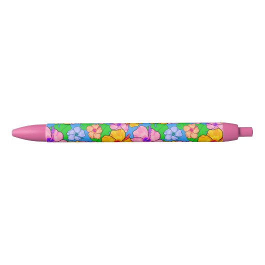 Stylo bille floral de ketmie tropicale (Devant)