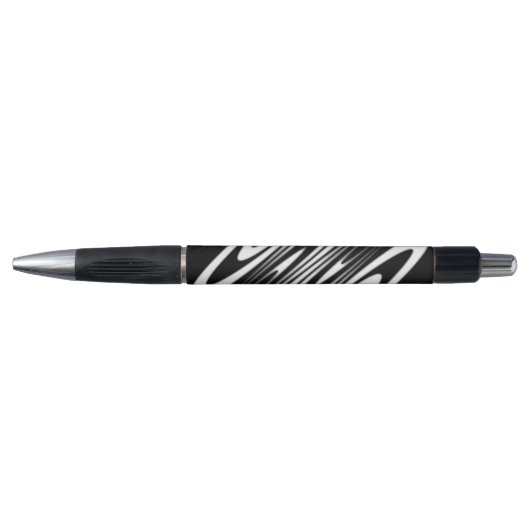 Stylo black and white smooth organic wavy pattern (Devant)