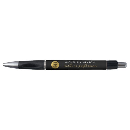 Stylo Black Gold Custom Business Logo Nom Profession (Devant)