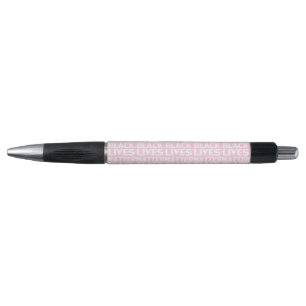 Stylo Black Lives Matt motif de typographie rose clair