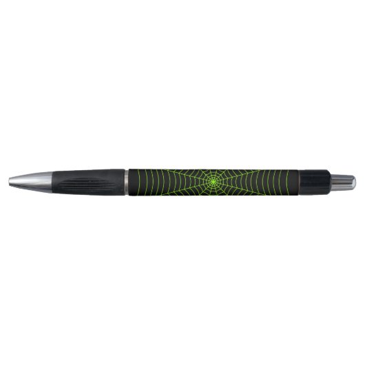 Stylo Black neon vert toile d'araignée Halloween motif (Devant)