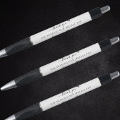 Stylo Black white script coeur mariage merci