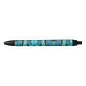 Stylo Bleu Agate Turquoise Blue Gold Parties scintillant Marb (Devant)