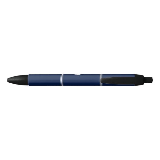 Stylo Bleu Ancre de bleu marine décorée d'un monogramme (Dos)